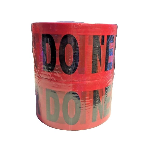 2 Roll Set - Halloween Red Danger Do Not Enter Tape 3"x1000 Ft. Roll x 2 rolls - Picture 2 of 8